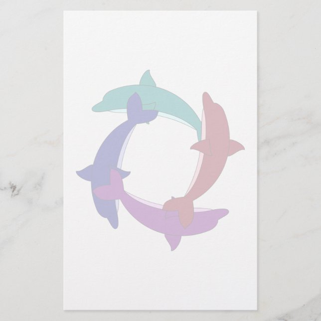 Papelería Delfines Nadadores (Anverso)