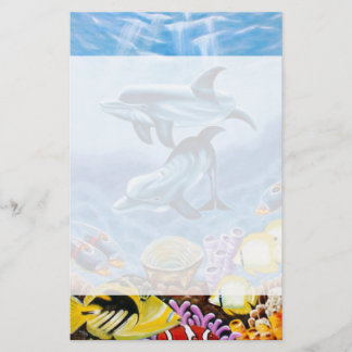 Papelería Delfines y peces tropicales