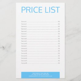Papelería Dental Practice Dentist Simple Price List