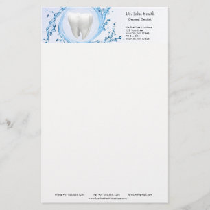 Papelería Dentista Dental Tooth Water Profesional