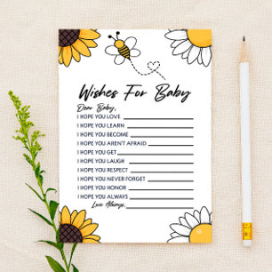 Papelería Deseos de Abeja Bumble para Actividad de Baby Show