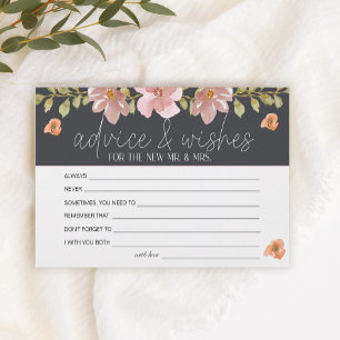 Papelería Deseos de Boda de Consejos Florales Rosa Polvorien