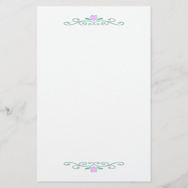 Papelería Desplazamientos de corazón rosado (Anverso)