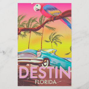 Papelería Destin Florida poster de viajes vintage de los Est