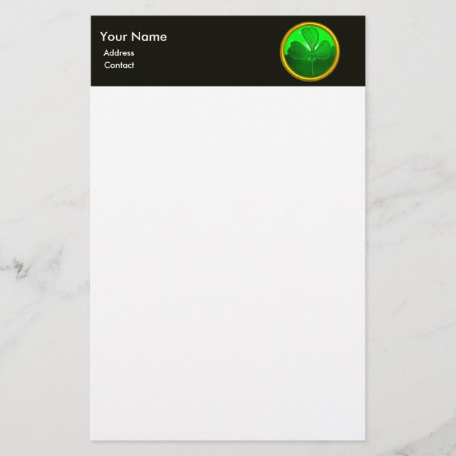 Papelería Detalle de shamrock del corazón CÉLTICO de SAINT P (Anverso)