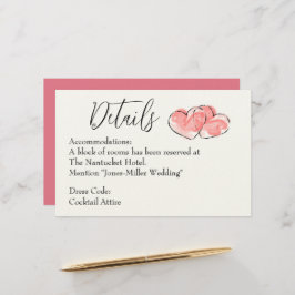 Papelería Detalles de la Boda - Corazón de Acuarela Rosa
