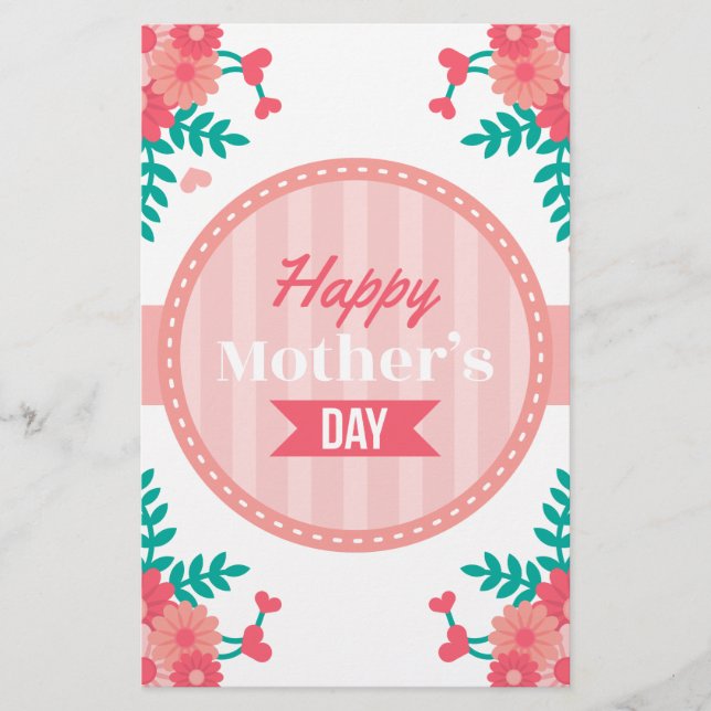 Papelería Día de la Madre floral (Anverso)
