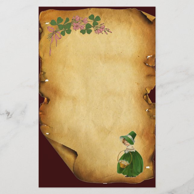 PAPELERÍA DÍA DE SAN PATRICK - CHICA IRLANDÉS Y VERGÜENZAS (Anverso)