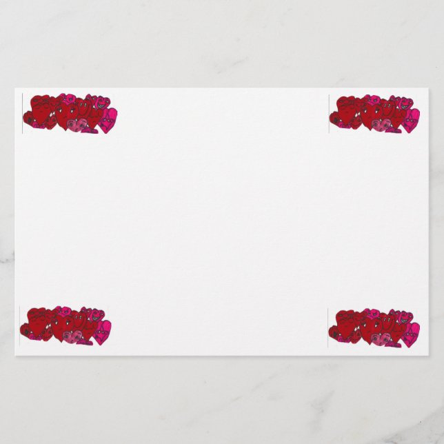 Papelería DÍA DE SAN VALENTÍN estacionario (Anverso)