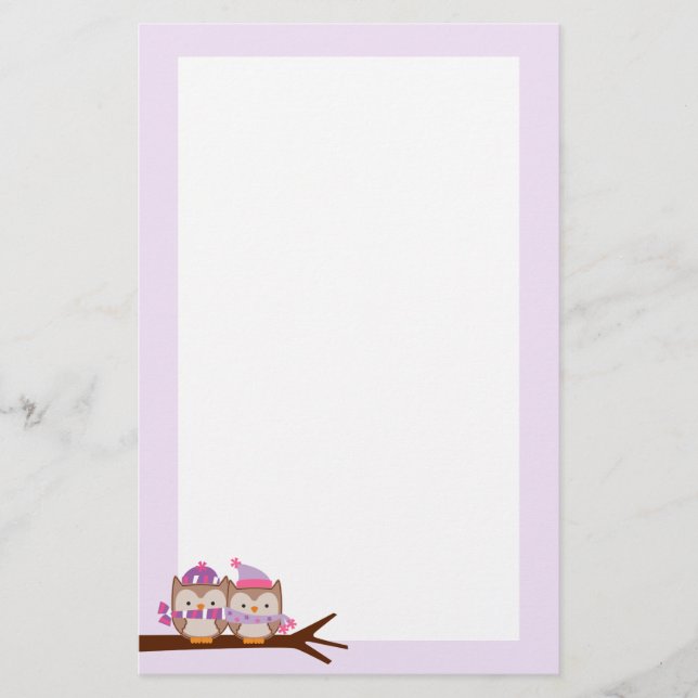 Papelería Día de San Valentín Owls (Anverso)