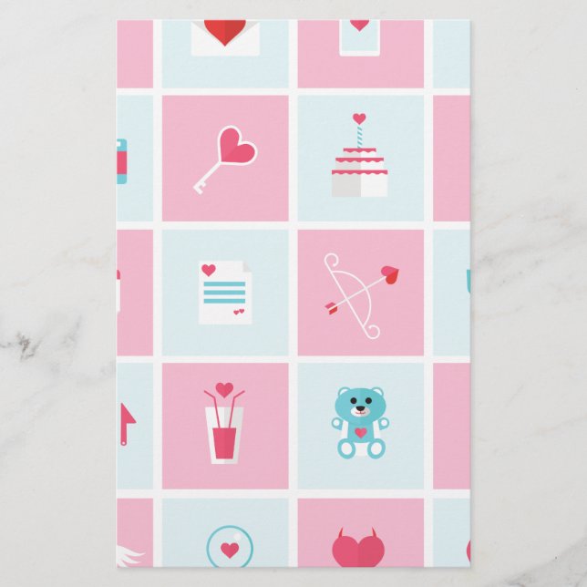 Papelería día de San Valentín pastel (Anverso)