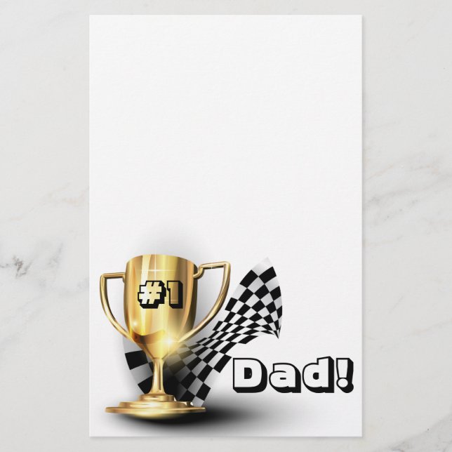 Papelería Día del Padre del Trofeo de Oro NUmber One Dad (Anverso)