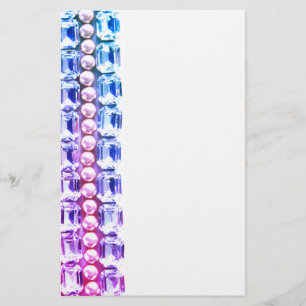 Papelería Diamantes de imitación rosas y azules y perlas