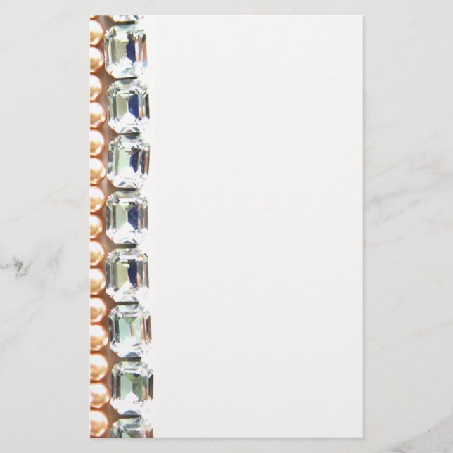 Papelería Diamantes de imitación y perlas - joyas antiguas (Anverso)