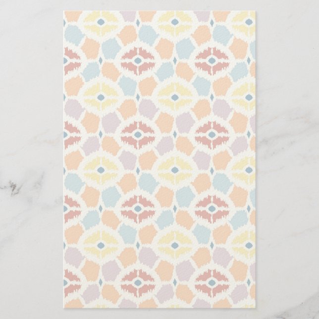 Papelería Diamantes en colores ikat geométricos (Anverso)