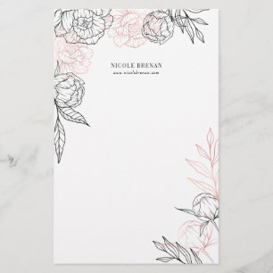 Papelería Dibujado a mano floral caprichoso personalizado