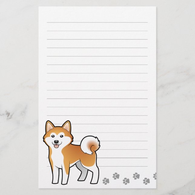 Papelería Dibujo animado Akita Inu/Shiba Inu (Anverso)
