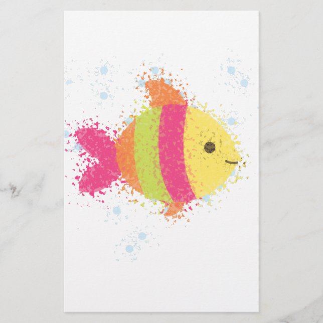 Papelería Dibujo Animado de Pez Lindo (Anverso)