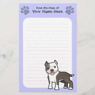 Papelería Dibujo animado Pitbull/Staffordshire Terrier