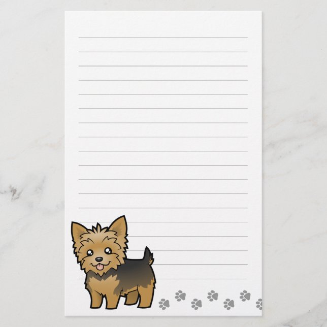 Papelería Dibujo animado Yorkshire Terrier (pelo corto (Anverso)