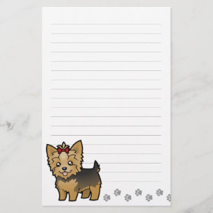 Papelería Dibujo animado Yorkshire Terrier (pelo corto con