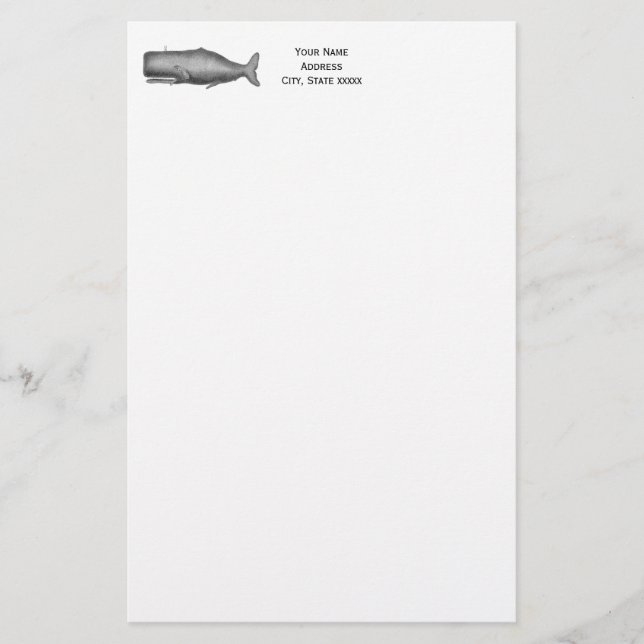 Papelería Dibujo de ballenas del siglo XIX (Anverso)