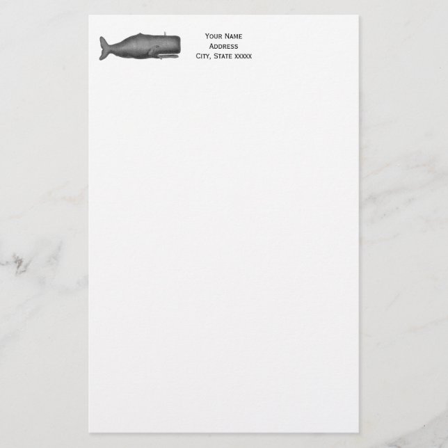 Papelería Dibujo de ballenas del siglo XIX N (Anverso)