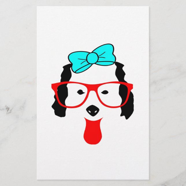Papelería Dibujo de cabeza de perro divertida (Anverso)