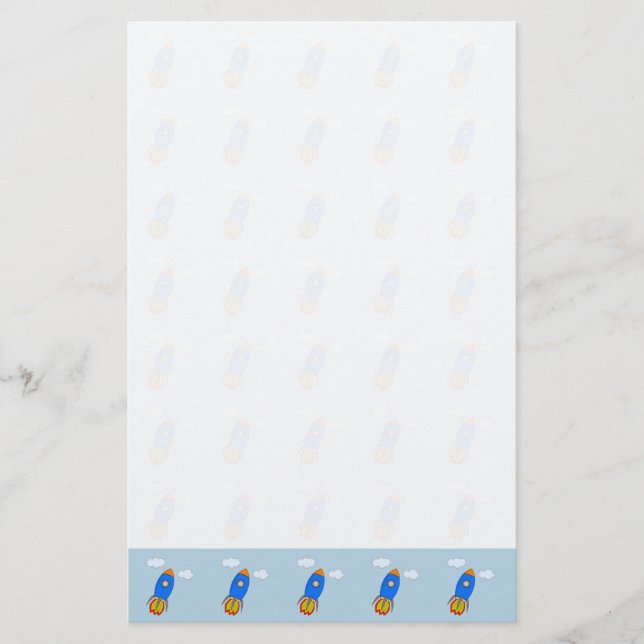 Papelería Dibujo de cohetes (Anverso)
