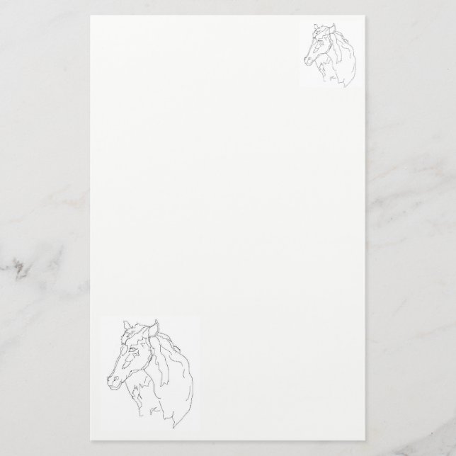 Papelería Dibujo de estacionería de un caballo (Anverso)