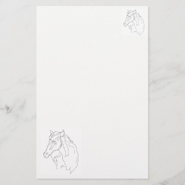 Papelería Dibujo de estacionería de un caballo (Anverso)