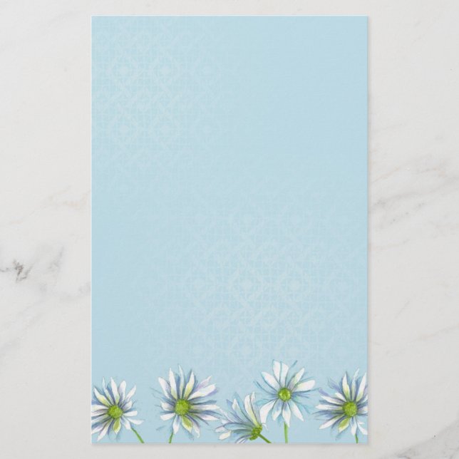 Papelería Dibujo de flor blanca Shasta Daisy (Anverso)