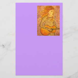 Papelería dibujo de la guitarra acústica
