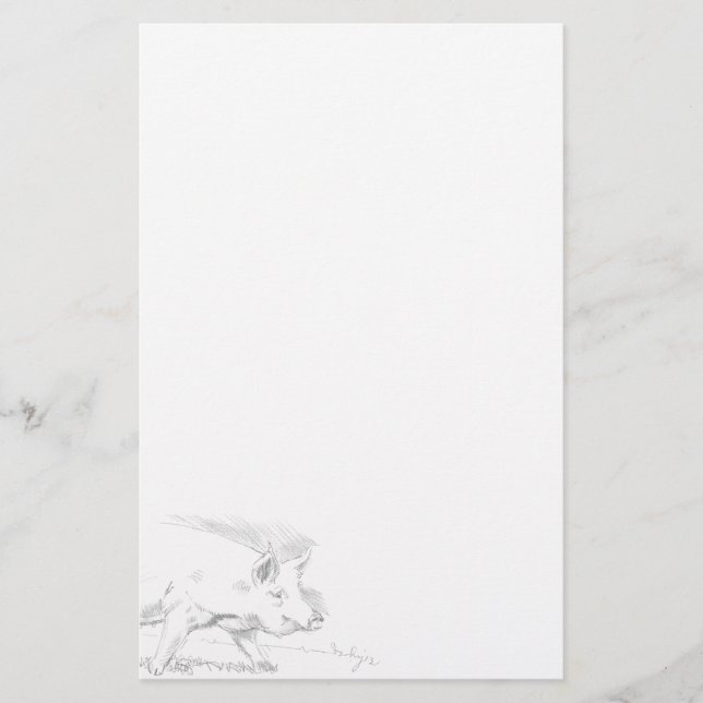 Papelería Dibujo de lápiz de cerdo (Anverso)