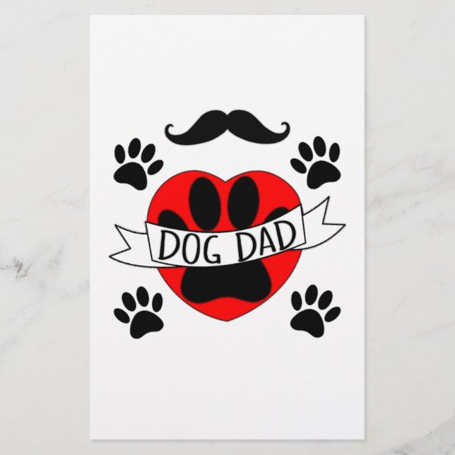 Papelería Dibujo De Papas De Papá Perro Y Corazón Rojo (Anverso)