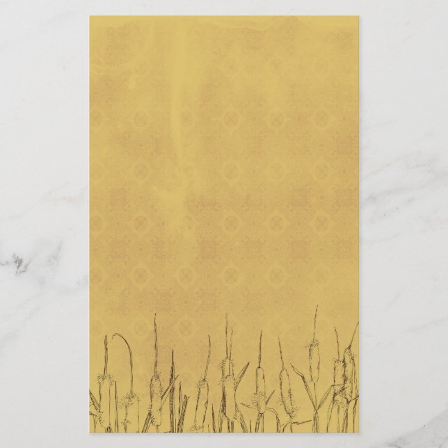 Papelería Dibujo de plantas de lápiz y tinta (Anverso)