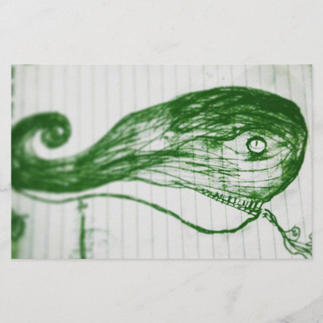 Papelería dibujo de yaie green whale anime manga personaliza (Anverso)