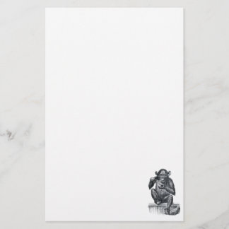 Papelería Dibujo del chimpancé del bebé del vintage