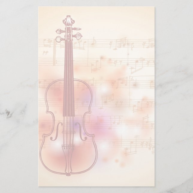 Papelería Dibujo en el fondo de la acuarela del violín (Anverso)