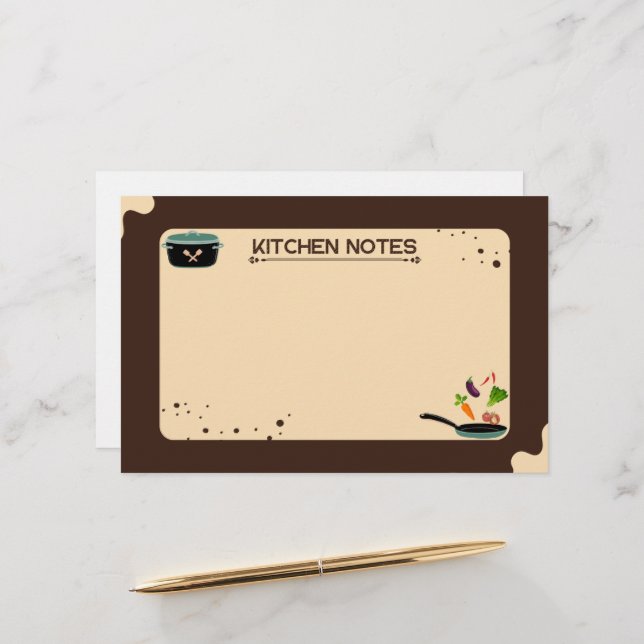 Papelería Dibujos de Personalizados en beige marrón de notas (Anverso/Reverso In Situ)