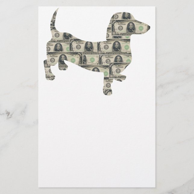 Papelería Dinero Dachshund Wall Street (Anverso)