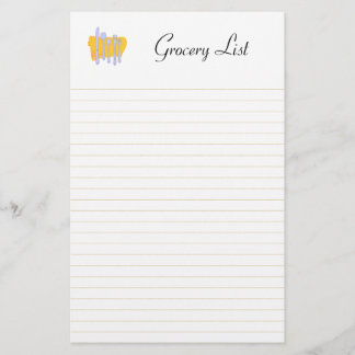 Papelería Dinnerware Lined Grocery List Stationery
