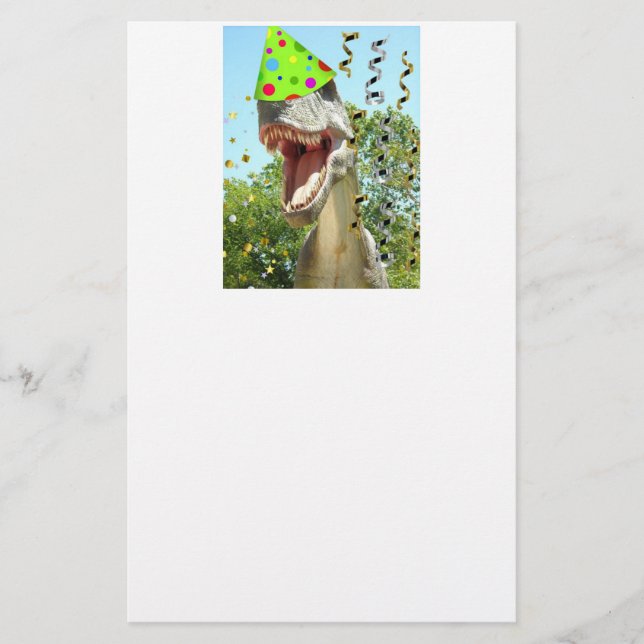 Papelería Dinosaurio animal de fiesta de cumpleaños (Anverso)