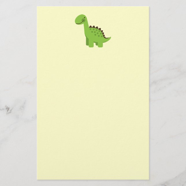 Papelería Dinosaurio verde lindo (Anverso)