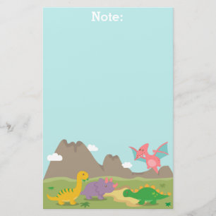 Papelería Dinosaurios Coloridos Lindos Para Niños