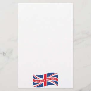 Papelería Dios salve al rey con Union Jack