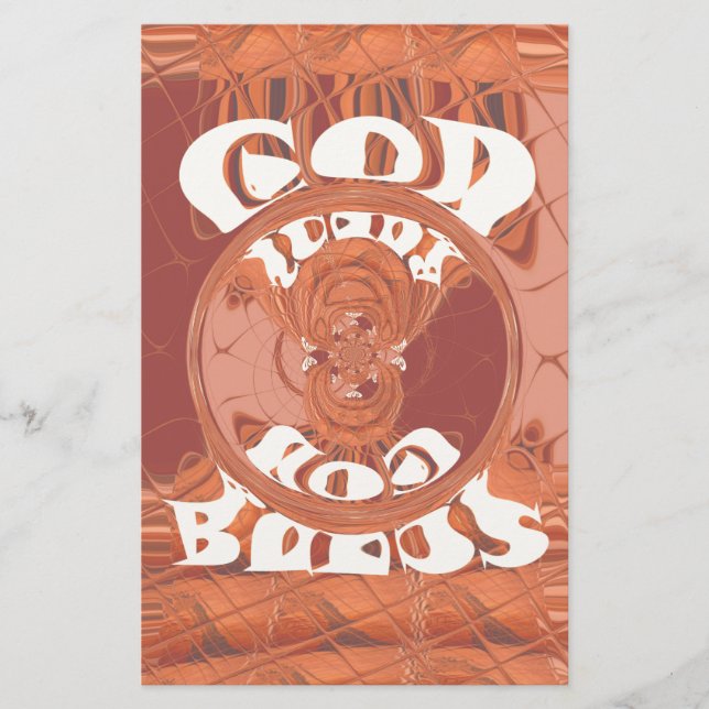 Papelería Dios te bendiga el diseño de texto Inspirador. (Anverso)