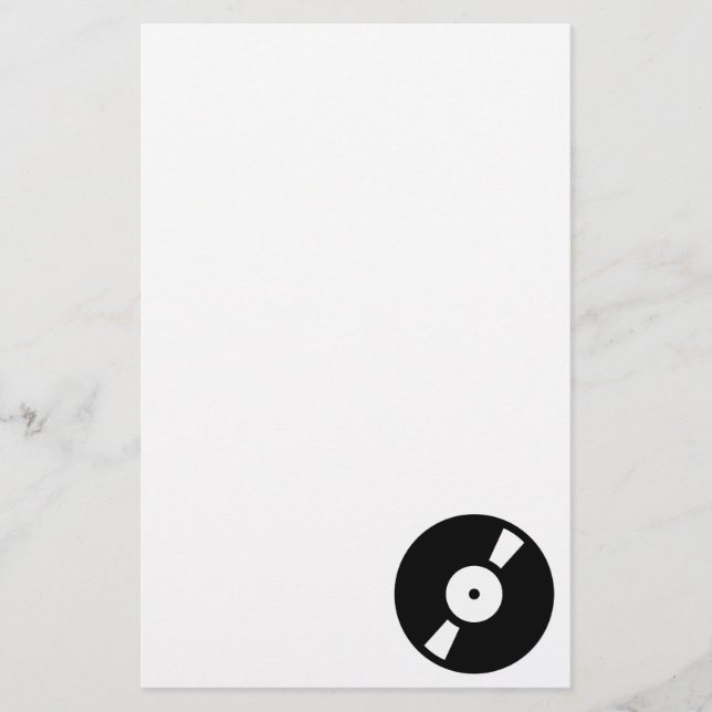Papelería disco de vinilo retro (Anverso)
