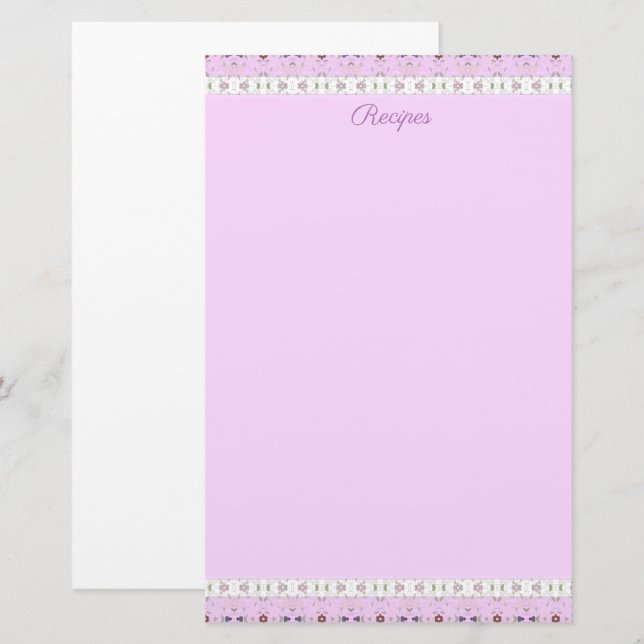 Papelería Diseñador Floral Rosa (Anverso / Reverso)
