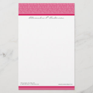 Papelería Diseñador Personalizado Fuschia Stationery